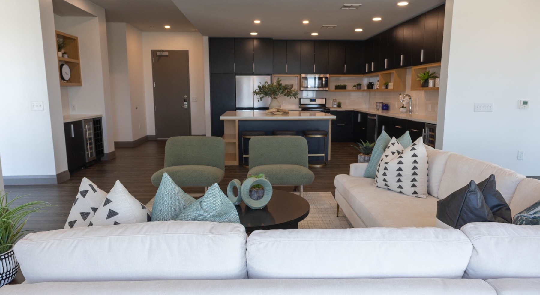 Open space living area with natural lighting