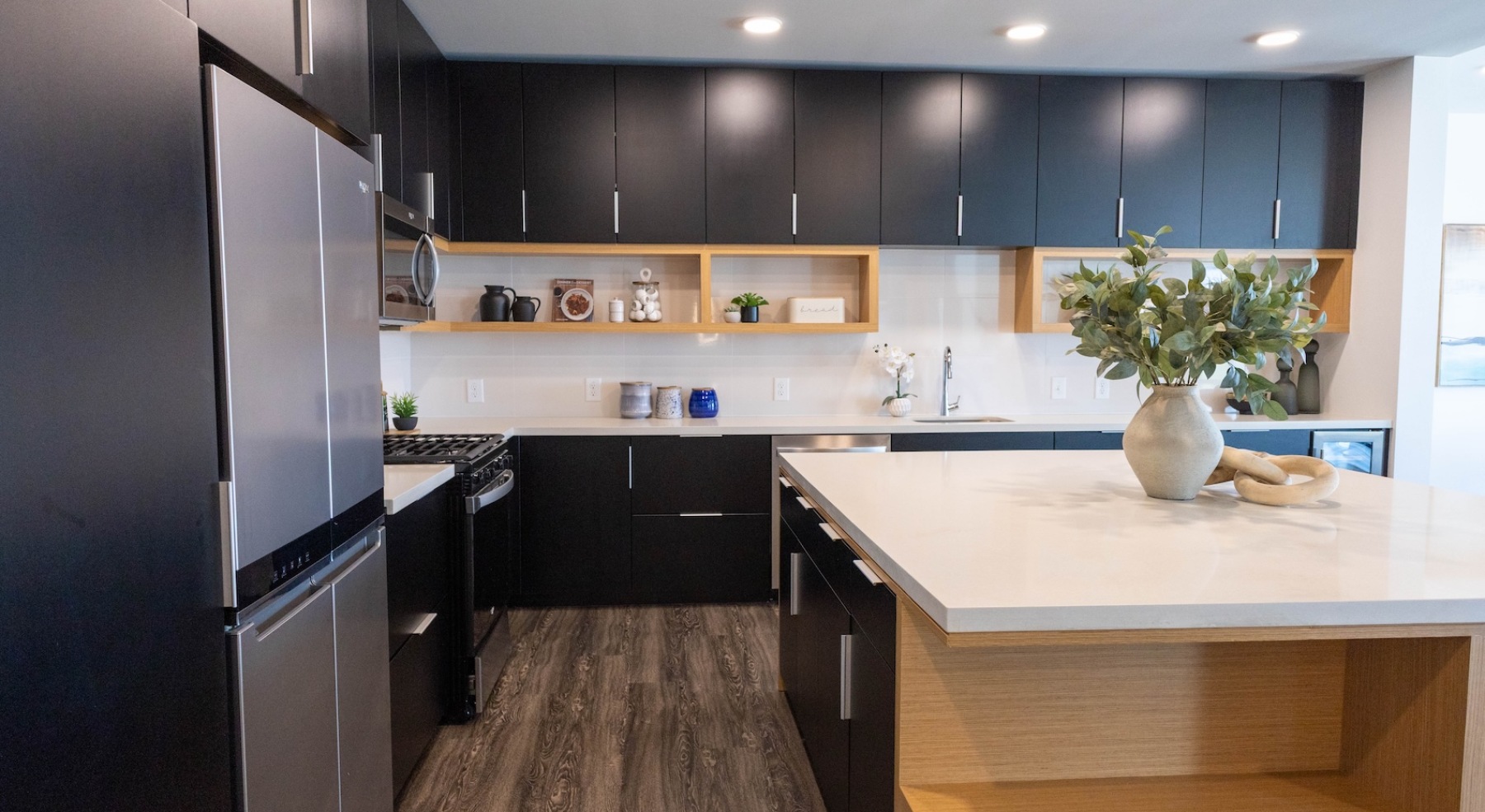 Well-lit kitchen with ample counter space