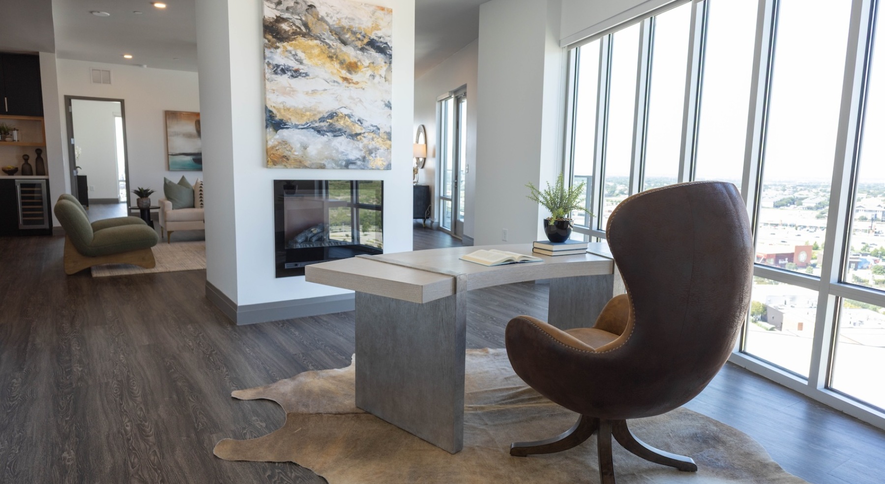 Open space living area with natural lighting