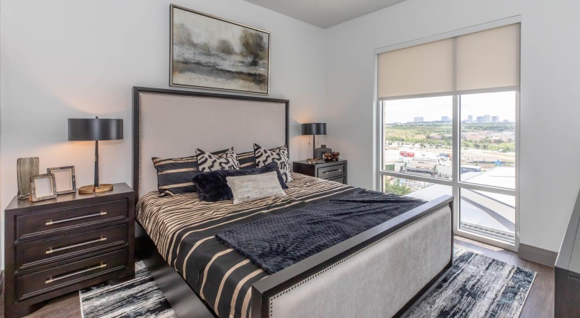 Sleep in style a bedroom with a large window